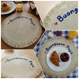 Tovaglietta Buongiorno papà in juta