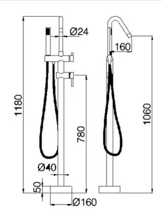 Grifo Imex Corcega Negro Bañera
