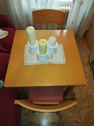 Mueble de salón madera y mesa a juego