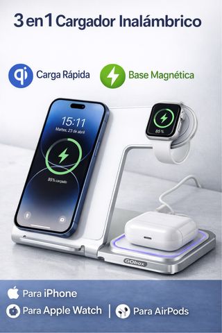 Cargador Inalámbrico 3 en 1 GObox