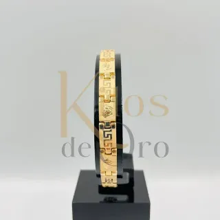 Pulsera Tipo Cartier Oro 18K Medusa y Greca