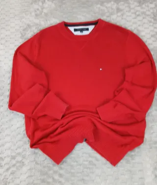Jersey Tommy Hilfiger Rojo Retro 90s Y2K