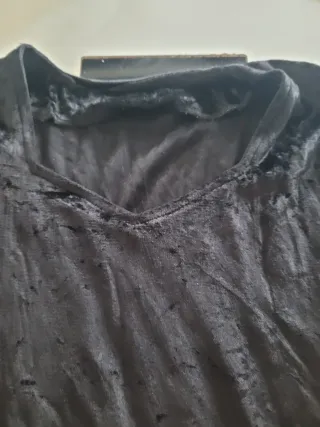 Camiseta terciopelo mujer negra