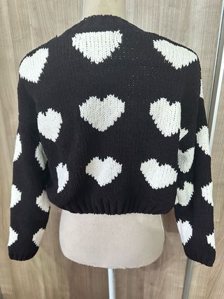 Jersey Corazones Negro y Blanco Talla XXS