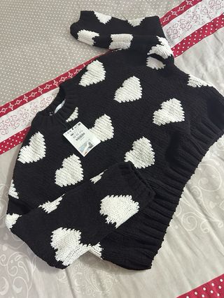 Jersey Corazones Negro y Blanco Talla XXS