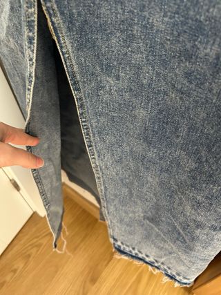Falda vaquera larga efecto lavado | Talla S