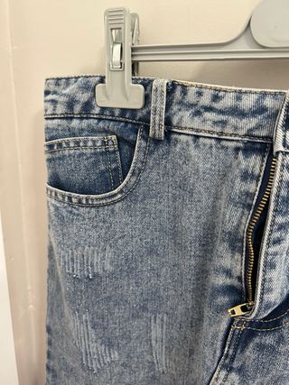 Falda vaquera larga efecto lavado | Talla S