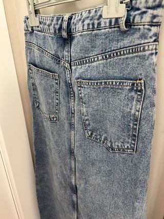 Falda vaquera larga efecto lavado | Talla S