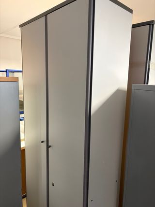 Armario Alto Despacho Gris y Blanco