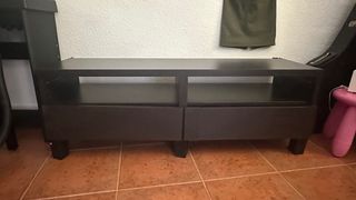2 Muebles: mueble alto vitrina + mueble de TV