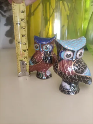 Coppia di gufi decorativi