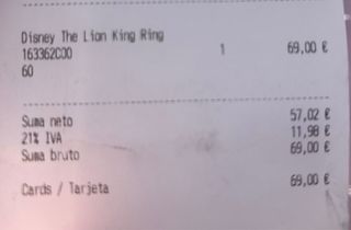 Anillo Pandora Disney El Rey León Talla 20