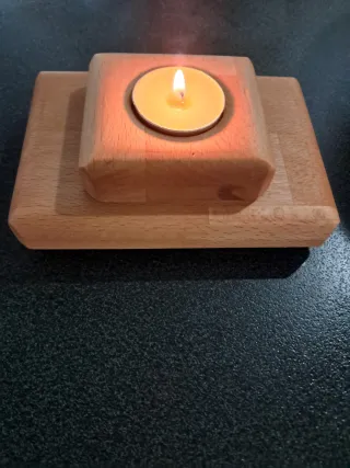 Portacandela in legno di faggio