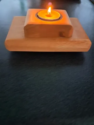 Portacandela in legno di faggio