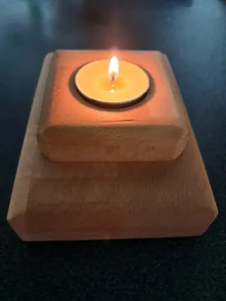 Portacandela in legno di faggio