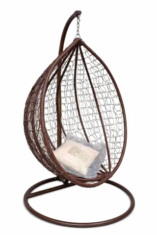 Silla Colgante Mimbre Marrón