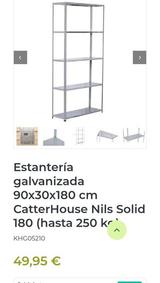 Estantería galvanizada 90x30x180 cm CatterHouse Nils Solid 180