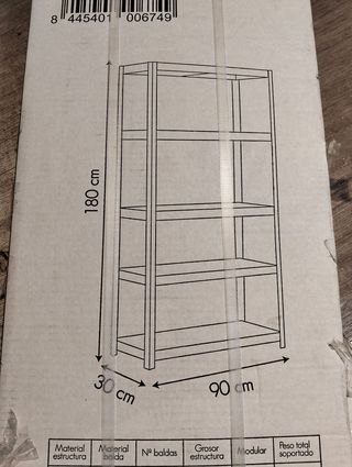 Estantería galvanizada 90x30x180 cm CatterHouse Nils Solid 180