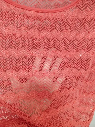 Camiseta coral calada manga corta talla L