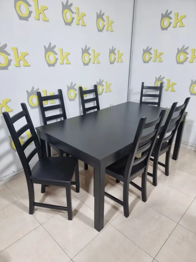 Mesa comedor extensible + 6 sillas 09900