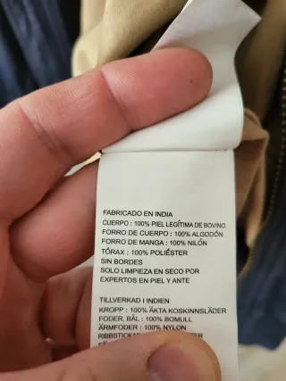 Cazadora Cuero Timberland Azul 2XL