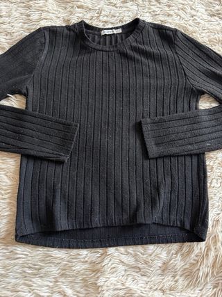 Camiseta algodón manga larga negra