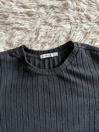 Camiseta algodón manga larga negra