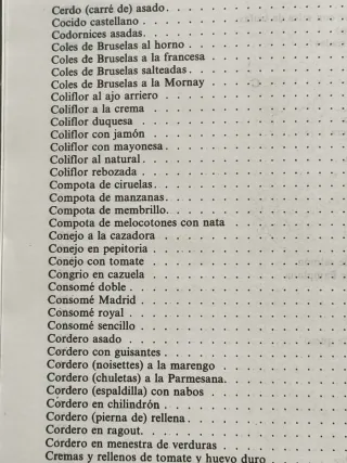 RECETARIO SECCIÓN FEMENINA DE FALANGE AÑO 1974
