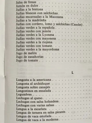 RECETARIO SECCIÓN FEMENINA DE FALANGE AÑO 1974