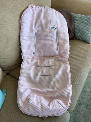 Saco Uzturre piqué rosa silla bebé+plástico lluvia