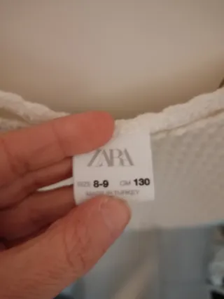 Blusa Zara Blanca Niña Talla 10
