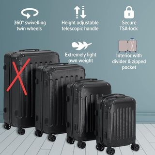 Juego 3 Maletas Arebos ABS Negras