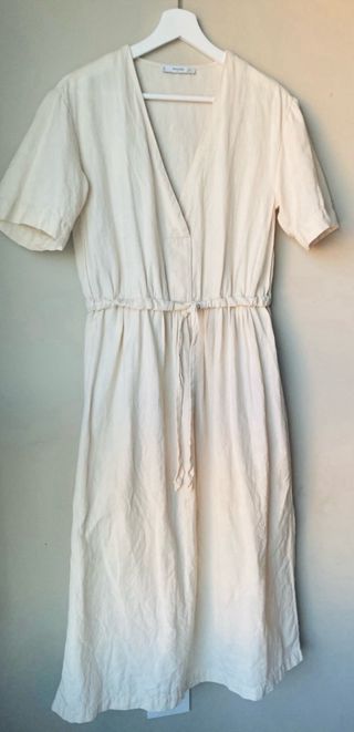 Vestido Mango Beige Lino