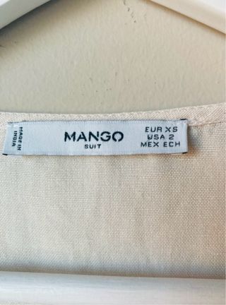 Vestido Mango Beige Lino