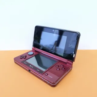 Nintendo 3DS Rosso Nero Reshelled + Cavo