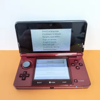 Nintendo 3DS Rosso Nero Reshelled + Cavo