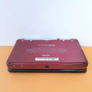 Nintendo 3DS Rosso Nero Reshelled + Cavo