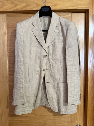 Traje Lino Purificacion Garcia Talla 50 Beige