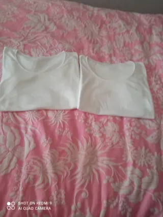 2 Camisetas Interiores Manga Corta Blancas