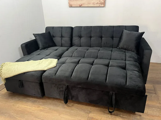 Sofá Cama Negro con Almacenamiento + Envio