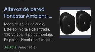 Altavoces pared Fonestar Ambient-20A 20W RMS