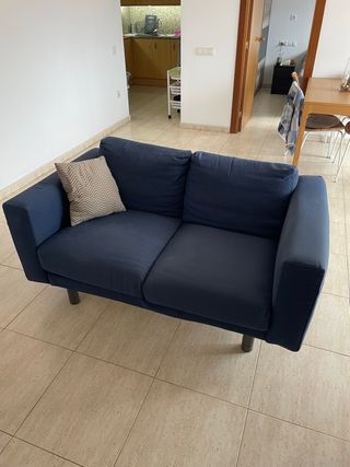 Sofá 2 plazas azul marino 150x90 cm