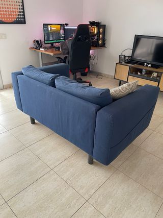 Sofá 2 plazas azul marino 150x90 cm