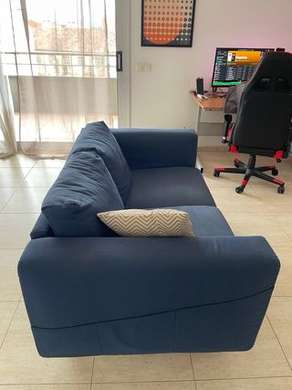 Sofá 2 plazas azul marino 150x90 cm