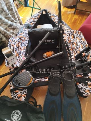 Pato pesca Amtrac, remos, caña, aletas