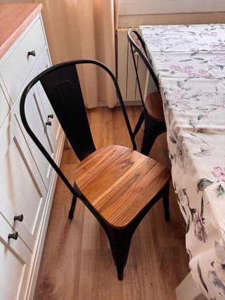 Sillas de comedor estilo industrial metal y madera
