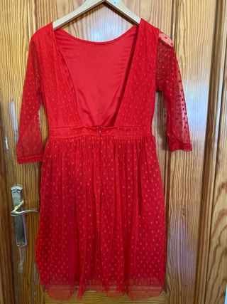 Vestido elegante de encaje rojo