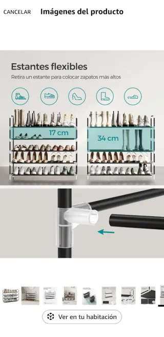 Zapatero SONGMICS 4 Niveles Negro