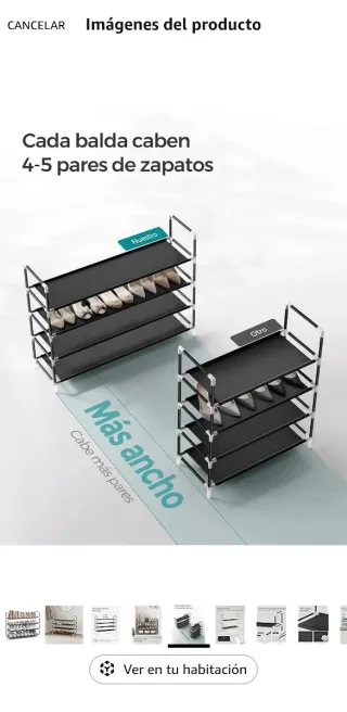 Zapatero SONGMICS 4 Niveles Negro