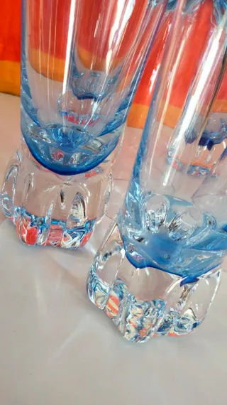 6 Bicchieri Cocktail Blu Vintage Anni '70